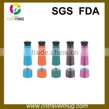 colorful top grade aluminum pepper mill and salt shaker