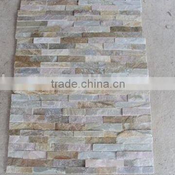 Hot Chinese Wooden Yellow Slate Culture Stone, Wall Cladding