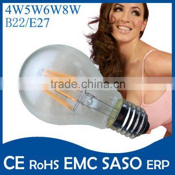 LED light GLASS Filament bulb 8W ROHS CE ERP E27 B22 housing NEW products china