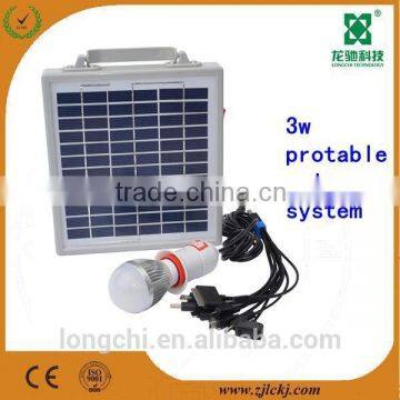 3w mini solar system with USB moble charger and LED lamp