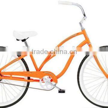 26 inch women's single speed bicycles 26 inch hi-ten steel frame beach cruiser bicycle for lady