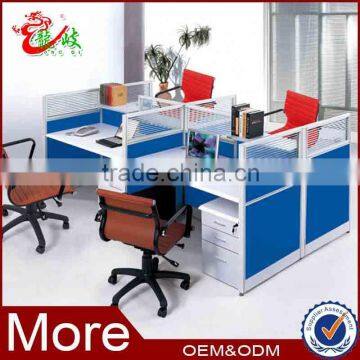 four people seat half glass aluminium partition office screen workstation melamine cubicle partition office workstation