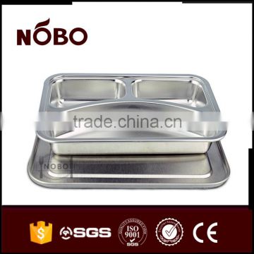 stainless steel food tray with 3 compartments fast food tray lunch tray