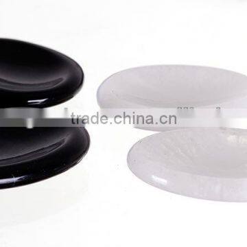 Wholesale White Jade and black obsidian Worry Stone Set