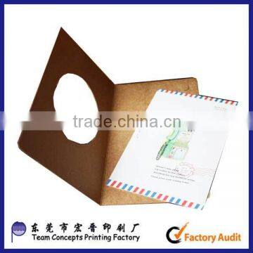 kraft paper thanks card christmas greeting card made in China