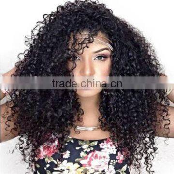 1b# Natural Black Color Glueless Afro kinky Curly Brazilian Virgin Hair full lace Wig