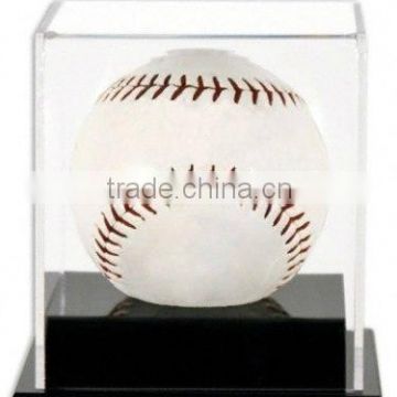 Customized clear acrylic baseball display box with light illuminated base