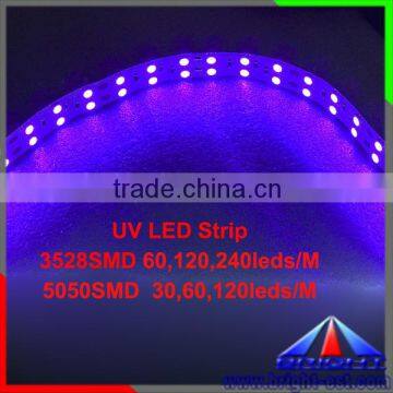 CE RoHs Non Waterproof UV Ultraviolet Led Flexible Strip Lights SMD 5050 Purple Color photo-4