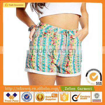 100% Cotton Wholesale Sexy High Waistband Wallflower Print Denim Mom Shorts For Women