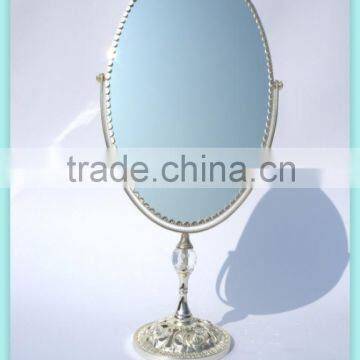 antique silver metal jewerly/cosmetic/make up desktop mirror