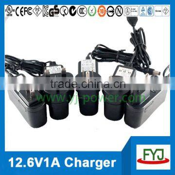 power battery charger 12.6v 1a 3S rechargeable battery pack charger YJP-126100