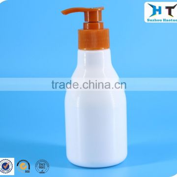 250ml white plastic PET bottle with pump for show gel liquid