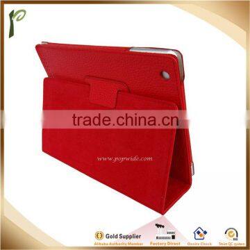 Popwide newest 2014 Red litchi pattern PU Leather Case for ipad air2