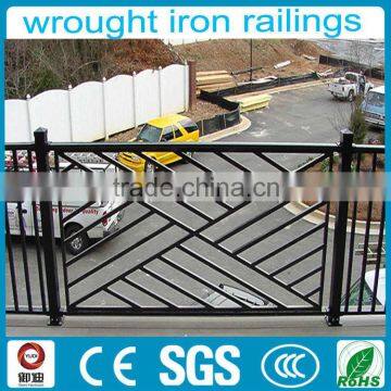 Functional interior wrought iron stair railings