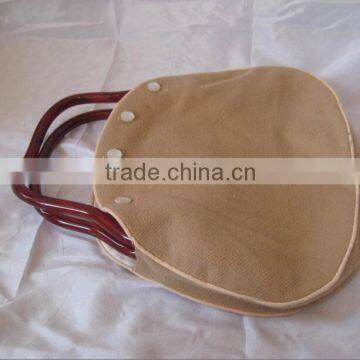 Bermuda Bag, Reversable Purse, Vintage Beige Fabric Handbag, Bags and Purses, Pocket Handbag photo-2