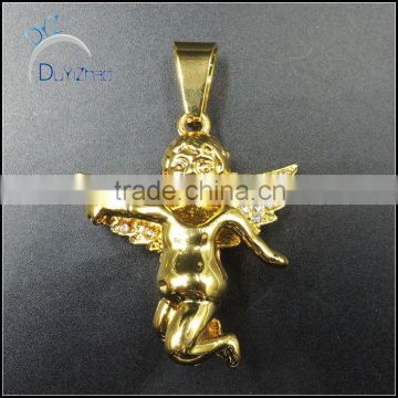 wholesale latest cz gold hip hop angel pendant