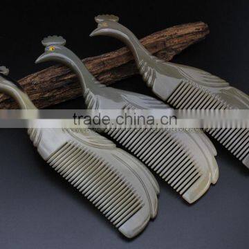 New Design Horn Peacock Hair Comb photo-4