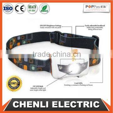 Poppas T16 2+1 red&smd 3AAA battery operated waterproof light fashion sport headlamp led