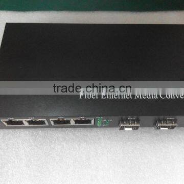 1000M SFP to Ethernet Fiber Switch ( 2SFP 4RJ45 converter)