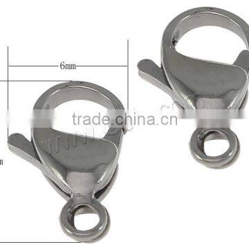 9x6mm Machine Polishing Stainless Steel Lobster Claw Clasp 712014