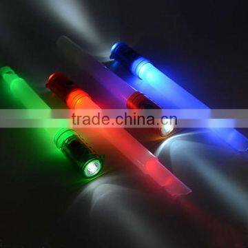 Flashing flashlight whistle attached