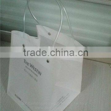 PP plastic bag,bag with tube transparent handle