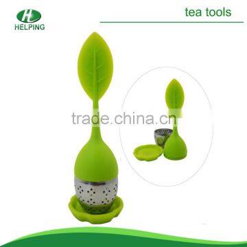 green leaf shape tea bag tea strainer