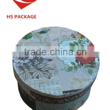 nested round paper gift box with hot-stamping