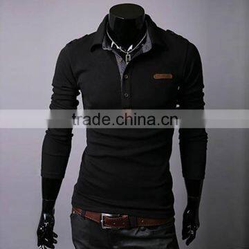 free sample polo shirt and long line t shirt men with top quality long sleeves cotton t-shirt