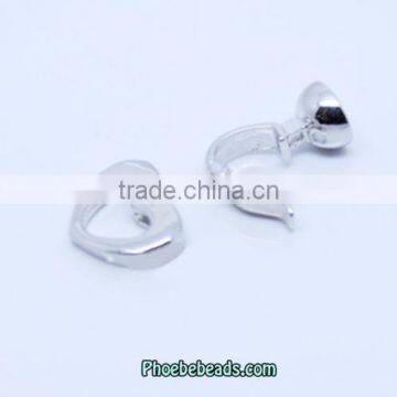 Wholesale High Quality Silver Heart Shape Fold Over Lock Clasp For Bracelets PB-JCS005