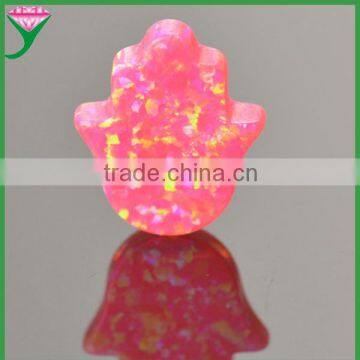 wholesale australia lab created 8*10mm drilled pink fire hamsa opal gemstones
