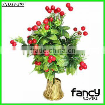 36 heads red small cheap artificial foam chery fruit plants
