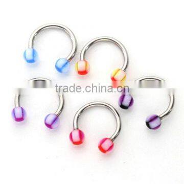 Nose Ring Lip Ring Eyebrow Rings Fashion Fake Unique Acrylic Balls CBR Piercing Jewelry