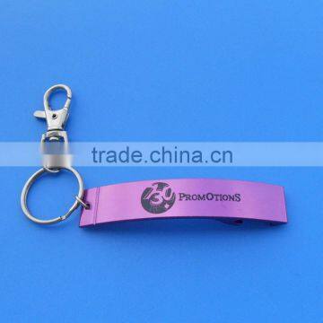 purple aluminum keychain opener with hook