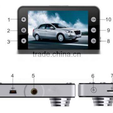 Car DVR with Driving Recording Dash Camera and LCD Night-vision, Full HD 1080p TFT Screen