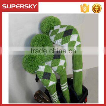 C1679 wool knitted golf club head covers custom made golf headcovers