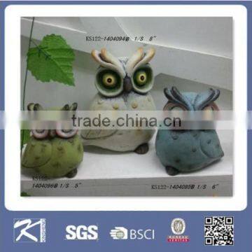 Funny ceramic owl figurine garden decoration