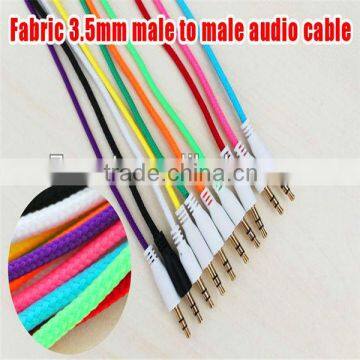 New Universal Braided Fabric 3.5mm to 3.5mm Car Audio AUX Cable for Iphone Ipod Headphone Mp3 Mp4