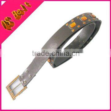 Stones Studded Woman Fashion Brown Crystal Stone Belts