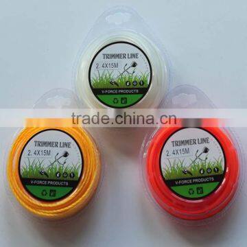 Factory Price 2.4mmX15m Nylon Trimmer Line with Blister Donut