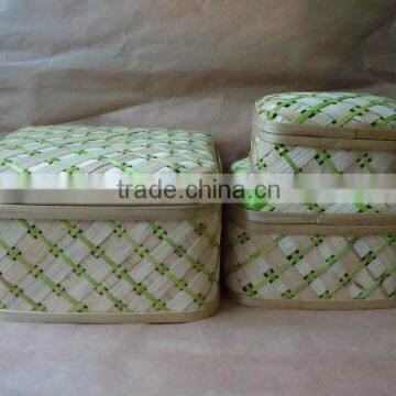 Handwoven bamboo box, craft box set of 3 bamboo, decoration and storage box