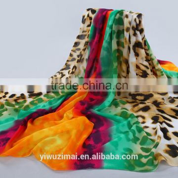 Fashion Women's Long Soft Wrap Lady Shawl Silk Leopard Chiffon Scarf