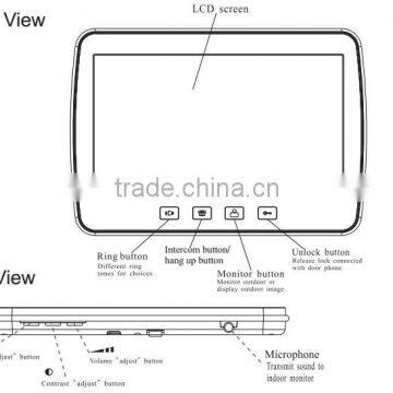 10 Inch TFT-LCD ETE 700tvline Smart Home Security System Automatic hd Ring Doorbell Video photo-5