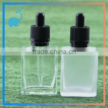 clear frosted rectangle glass dropper bottles with childproof tamper evident pipette caps