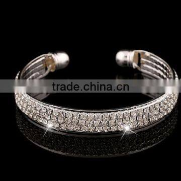 Fashion Women Girl Crystal Rhinestone Charm Bracelet Open Cuff Bangle