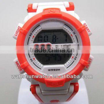 new model custom logo lcd plastic sport watch with japan battery
