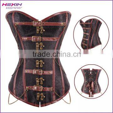 Brown Buckle Up Steampunk Waist Slimmer Cheap Waist Training Corsets                        
                                                Quality Choice