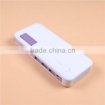 Factory Wholesale 12000mAh 3 USB Power Bank With Torch Light