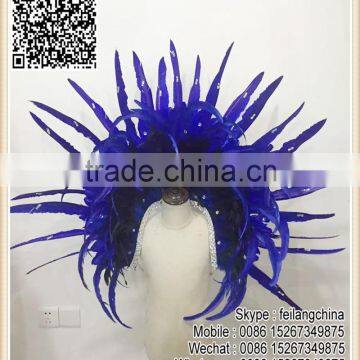 Kids Cool Royal Blue Coat Costume Cock Feather Costume For Boy