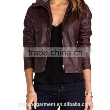 Ladies Genuine Leather Jacket with hoods